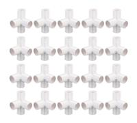 KICHOUSE 20 Pcs PVC Water Hose Accessories 4 Way Plastic Joints White Multi-Purpose Connector Suitable for Home Replacement and Garden Hose Repair