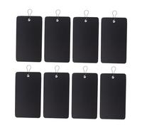 KICHOUSE 200pcs Black Plastic Hang Tags Set PVC Id Holder for Office Use Includes Tag and Gourd Pin for Name Labels Key Identifiers and Plant