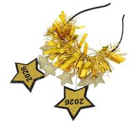 KICHOUSE 2026 New Year's Party Hair Bands Star Decorations in Golden, Versatile Use Headbands for Festive Celebrations and Graduation Season, Stylish Iron and Cloth Material Accessories