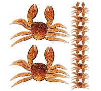 KICHOUSE 20Pcs Brown Soft Crab Fishing Lures 3D Realistic Artificial Baits Reusable Portable Fishing Supplies for Freshwater Anglers