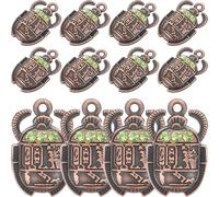 KICHOUSE 20pcs Egyptian Beetle Charm Pendant Alloy Keychain Hanging Ornaments for Earring Making and Decorations Unique Chic Style DIY Crafts
