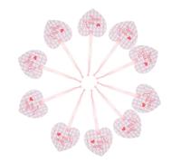 KICHOUSE 20pcs Heart Shaped White Paper Tags with Ribbon for Valentines Day and Mothers Day, Creative Present Labeling Cards Ready to Use, Mini Greeting Tags for Birthday and Party