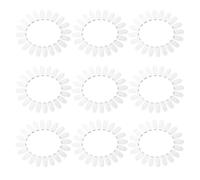 KICHOUSE 20pcs Oval Plastic Nail Color Display Wheel False Nail Sample Tips for Salon Home Use, Portable Lightweight Practice Board for Beauty Schools Parties