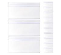 KICHOUSE 20pcs Price Label Holders with Card Slot Design and Long Edge Strip, Plastic Sign Holders for Supermarket and Pharmacy Shelving, Easy to Clip and Work Efficiency
