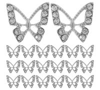 KICHOUSE 20pcs Rhinestone Nail Charms Nail Decorations for Art Silver Alloy Butterflies Multi-Purpose Easy to Use Women Proms Balls