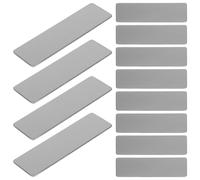 KICHOUSE 20pcs Stainless Steel Blank Tags Engravable Rectangle Nameplates with Silver and Black Backing for Office, Event, and Craft Use