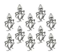 KICHOUSE 20pcs Zinc Alloy Small Octopus Pendant Charms for Jewelry Making | Silver Finish, Simple Unique Shape Design, Cosplay Costume and Scrapbooking Project, for Friends and Lovers