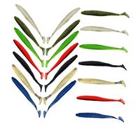 KICHOUSE 21Pcs Soft Fishing Lures Light Artificial Baits for Lakes Rivers Streams for Attracting Various Fish Types Easy to Use Fishing Tackle