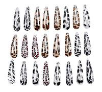 KICHOUSE 24pcs Side Clip Hairpin Alloy Material Covered with Leopard Printing Easy-to-use Eye-catching Appearance Women Celebrating Holidays Joining The Party Assorted style