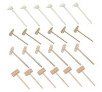 KICHOUSE 24Pcs Wooden Mini Hammers for Portable Lightweight DIY Craft Crab Hammers with Long Handle Grip Safe Reusable Childrens Play Tools for Creative Activities and Home Decoration