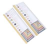KICHOUSE 25pcs Classroom Desk Name Plates Paper Material with Rulers and Fraction Charts Multifunctional Kindergarten Name Tags for School Students Traditional Manuscript Design