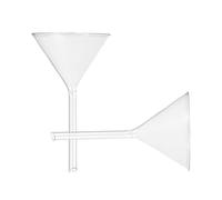 KICHOUSE 2pcs 100mm Laboratory Short Stem Glass Triangular Filling Funnels Borosilicate Scientific Funnel for Bottles and Containers in Kitchen and Lab Use