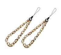 KICHOUSE 2Pcs Acrylic Mobile Phone Hanging Chain Unique DIY Lost Phone Decor Accessory Wear Resistant and Easy to Install Stylish Keyring for Phones and Cases Leopard Print