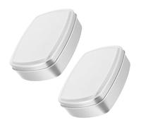 KICHOUSE 2pcs Aluminium Soap Bar Container Set with Strong Structure and Compact Size, Reusable Travel Soap Storage Box for Home and On-the-go, Lightweight 150ml Capacity