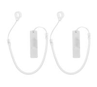 KICHOUSE 2pcs Anti-lost Pen Lanyard with Fixing Base and High Elasticity Strap, Silicone Antislip Ring, Abs Material, Suitable for Counters and Meetings
