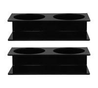 KICHOUSE 2Pcs Black Acrylic Beverage Bottle Holder Stand with 2 Compartments, Water Cup Display Rack for Hotel and Home Beverage Storage, Compact 17X8X4.5Cm Drink Bottle Organizer
