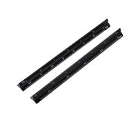 KICHOUSE 2PCS Black Aluminum Triangular Scale Ruler Multifunctional Proportion Measuring Tool for Architects Engineers Students High Precision Drafting and Office Use