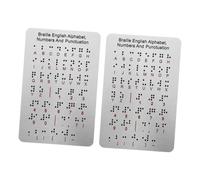 KICHOUSE 2pcs Braille Alphabet Boards with Raised Dots and Numbers Portable Tactile Learning Tool for Blind Beginners Braille Practice Board for Special Education and Interactive Teaching