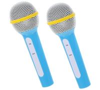 KICHOUSE 2pcs Bright Fake Microphone Toys Pretend Play Simulation Microphone for Boys and Girls Classroom Accessory
