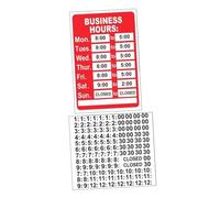 KICHOUSE 2pcs Business Hours Sign Open Signs for Glass Door Window Store Hours Signage Number Sticker Changeable Restaurant Barbershop