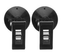 KICHOUSE 2pcs Car Clip Holder with Suction Cup for Glasses and Papers, Compact Design Pvc and Abs Material, for Car Dashboard and Traveling, Reusable Sun Shade Ticket and Card Clamp