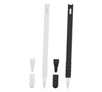 KICHOUSE 2pcs Cat Head Silicone Pen Caps for Pencil Gen Cute Design Non-toxic Material Fit Black White Protective Accessories for Stylus Use