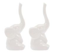 KICHOUSE 2pcs Ceramic Necklace Organizer and Elephant Ring Holder round Shape, Easy to Clean Jewelry Stand for Wedding Engagement and Birthday Display