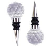 KICHOUSE 2pcs Crystal Ball Wine Stopper Alloy Bottle Plug Sparkling Wine Bottle Stopper Saver Bar Accessories