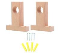 KICHOUSE 2pcs Curtain Rod Bracket Stylish Wooden Curtain Rod Rack Decorative Sturdy Fine Craftsmanship Beige Finish for Bathroom Window