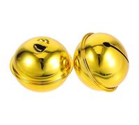 KICHOUSE 2pcs DIY Metal Bells for Crafting Pleasant Sound and Easy Installation, Copper Material Golden Bell Ornaments for Home Decor and Holiday Decorations