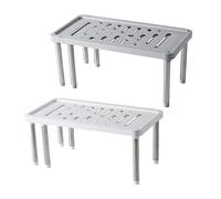 KICHOUSE 2pcs Draining Hollow Shelf Kitchen Storage Shelf for Seasoning Bottle Rack for Bathroom Organizer and under Sink Storage Drying Rack Kitchen for Spice Jars and Sundries Holder