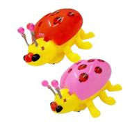 KICHOUSE 2pcs Electronic Ladybird Toy for Kids Music and Light Crawling Toy Pull String Interactive Plaything for Early Learning and Fun