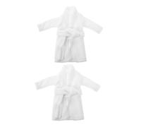 KICHOUSE 2pcs Elf Doll Bathrobe for Dolls Mini Santa Clothes Cloth Accessories for Dollhouse Decoration Festive Holiday Outfit for DIY Crafts and Christmas Scenes
