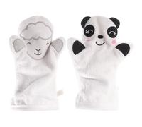 KICHOUSE 2pcs Exfoliating Bath Gloves for Infants White Cotton Reusable Shower Gloves for Chest and Leg Skin Cleaning Gentle Body Wash for Bathing and Spa