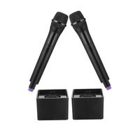 KICHOUSE 2pcs Fake Microphones for Lightweight Portable Microphone Props with Small Square Labels for Fun Play and Costume Accessories
