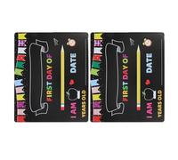 KICHOUSE 2PCS First Day and Last Day School Chalkboard Signs Reusable Writing Boards for Preschool and Kindergarten Photo Props, Washable Back to School Memory Boards