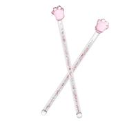KICHOUSE 2pcs Glass Cocktail Stirrers Creative Long Handle Swizzle Sticks Portable Comfortable Touch Elegant Design for Bar and Home Use