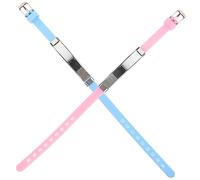 KICHOUSE 2pcs Glow the Dark Silicone Wristbands Lost Wristbands for Boys for Parties Birthdays Events Luminous Rubber Bracelets Light Blue Pink