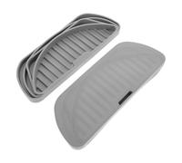 KICHOUSE 2pcs Grey Silicone Drip Tray for Refrigerator and Water Dispenser, Non-slip Semi-circular Basin for Beverage Dispenser and Mini Fridge Drainage