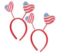 KICHOUSE 2pcs Hair Hoops Party Headbands Plastic Unique Adorable Delicate Decorative Headband for Independence Day Events