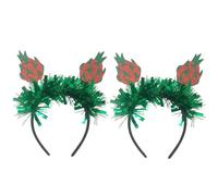 KICHOUSE 2Pcs Hawaiian Fruit Headband Set Dragon Fruit Party Hair Hoop Creative Women’S Hairband Green Tropical Headdress for Festival and Celebration