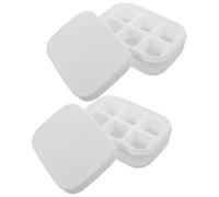 KICHOUSE 2pcs Ice Storage Bin Set for Freezer Press Ice Cube Tray with Lid Made of Sturdy Plastic for Space Optimization and Repeated Use in Small Homes and Apartments