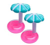 KICHOUSE 2pcs Inflatable Cup Holder Set with Random Color Inflator for Summer Pool Parties Beach Gatherings and Hawaiian Luau Events Fun Beverage Floater for Adults