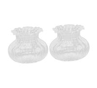 KICHOUSE 2pcs Kerosene Oil Lamp Shades Glass Windproof Indoor Light Covers Replacement Globes for Vintage and Antique Lanterns