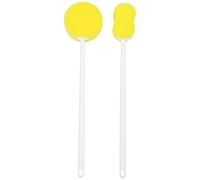 KICHOUSE 2pcs Long Handle Shower Brush Set with Soft Sponge and Pp Material, Easy to Store Exfoliating Bathing Accessories for Shower and Bath Use