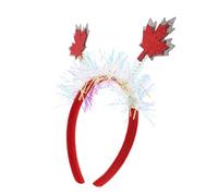 KICHOUSE 2pcs Maple Leaf Headbands Red Felt Cloth Tinsel Holiday Headband Versatile Hair Decoration Stylish Elegant Design for Festival Party Accessories
