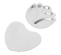 KICHOUSE 2Pcs Metal Paint Palette Nail Polish Holder Ring Heart Flower Shaped Nail Art Mixing Tool Sl ompact Creative Design Versatile Tool at Home DIY