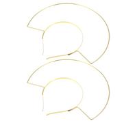 KICHOUSE 2pcs Metal Queen Headband Frame with Geometric Metallic Crown Design, Comfortable Lightweight Bridal Headpiece for Weddings and Convention Events
