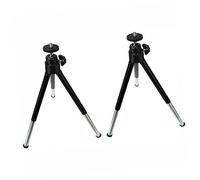 KICHOUSE 2PCS Mini Mobile Phone Tripod Telescopic Two-Part Stand for Photography Compatible Smartphone DSLR Adjustable Height Black