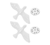 KICHOUSE 2pcs Peace Dove Lapel Pin Brooch Set, Zinc Alloy Material, White Colour, Versatile Fashion Accessory for Holy Communion and Baptism Ceremonies